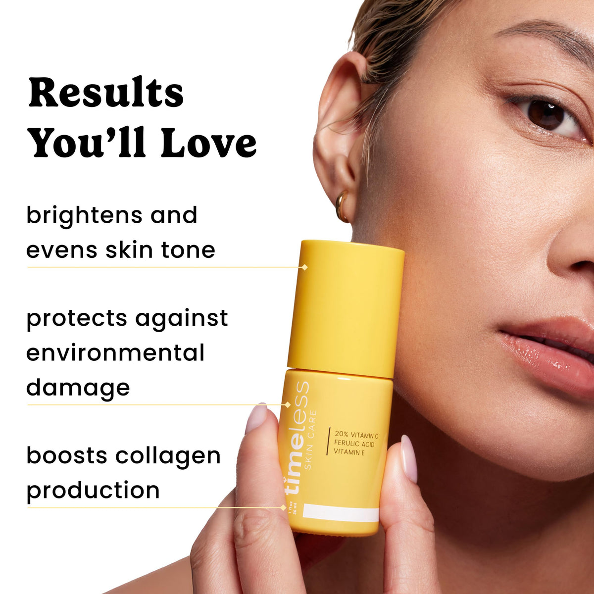 Timeless Skin Care bottle on bathroom vanity conveying daily routine convenience