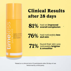 Timeless Skin Care serum drop on hand showing lightweight texture and absorption