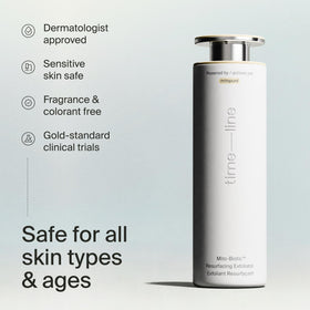 Timeline Mitopure applied to clean face, demonstrates gentle resurfacing benefit