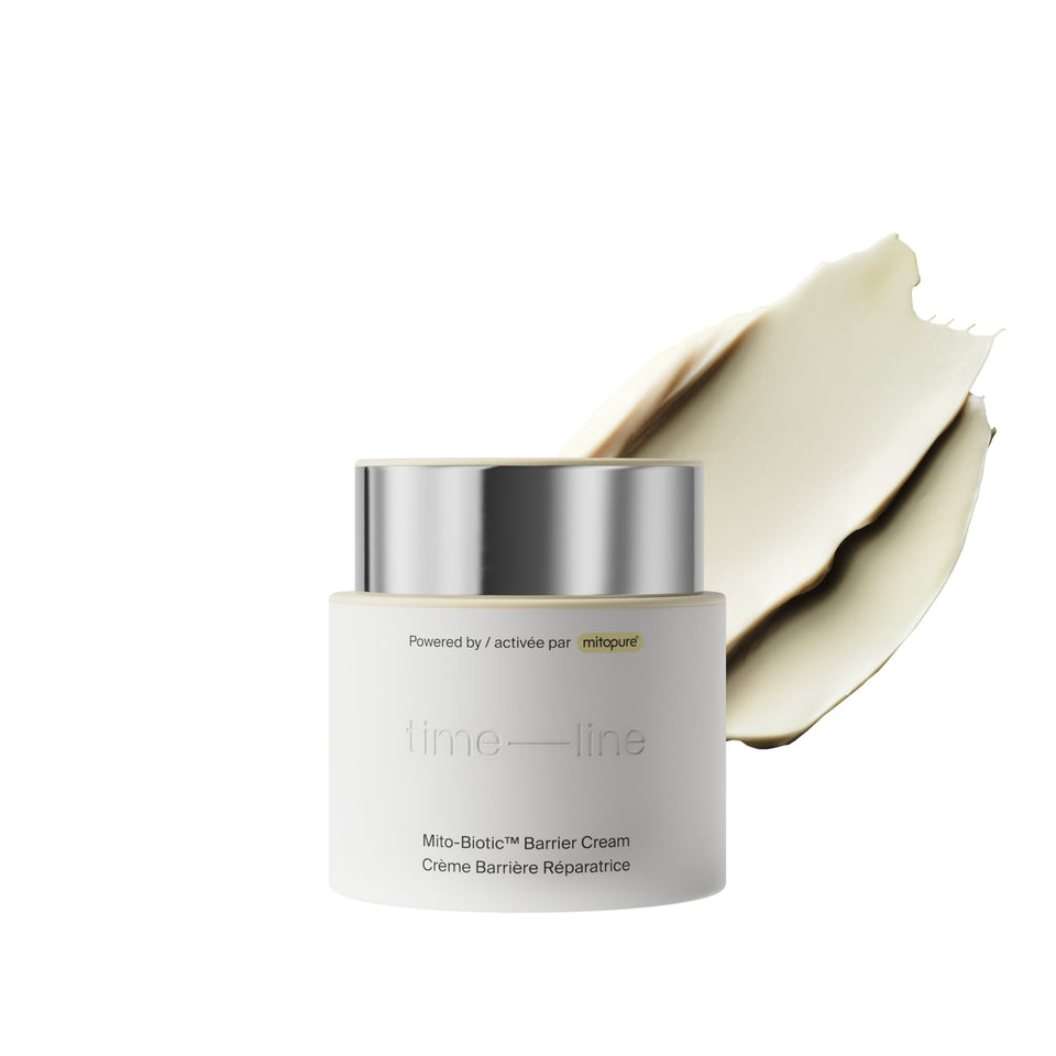 Timeline jar front view showing packaging and moisturizer benefits