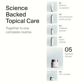 Timeline cream in a nighttime routine setup for barrier restoration