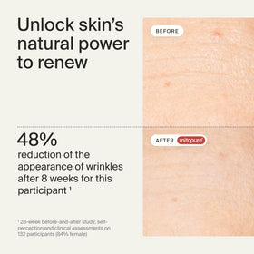 Timeline serum drop on hand showing silky texture and quick absorbency benefit