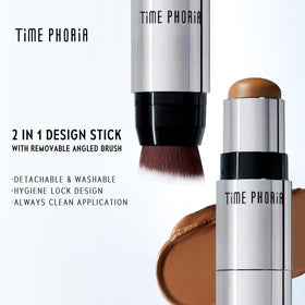 TIMEPHORIA texture swatch of cream-to-powder finish demonstrating smooth blendability