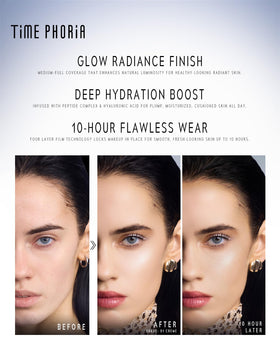 TIMEPHORIA texture close-up showing smooth blendable formula for natural finish