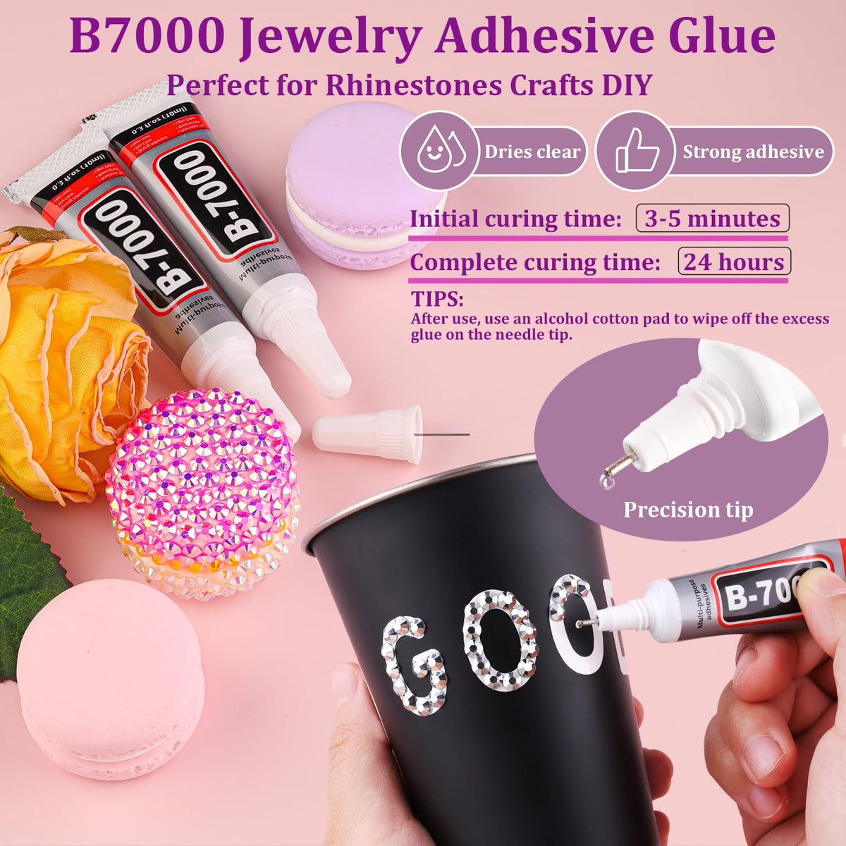 TINKRSTUFF three 10ml B7000 glue tubes with needle tip for controlled adhesive application