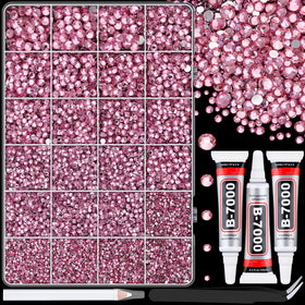 TINKRSTUFF boxed organizer showing 24 grids and dark pink gems, easy sorting benefit