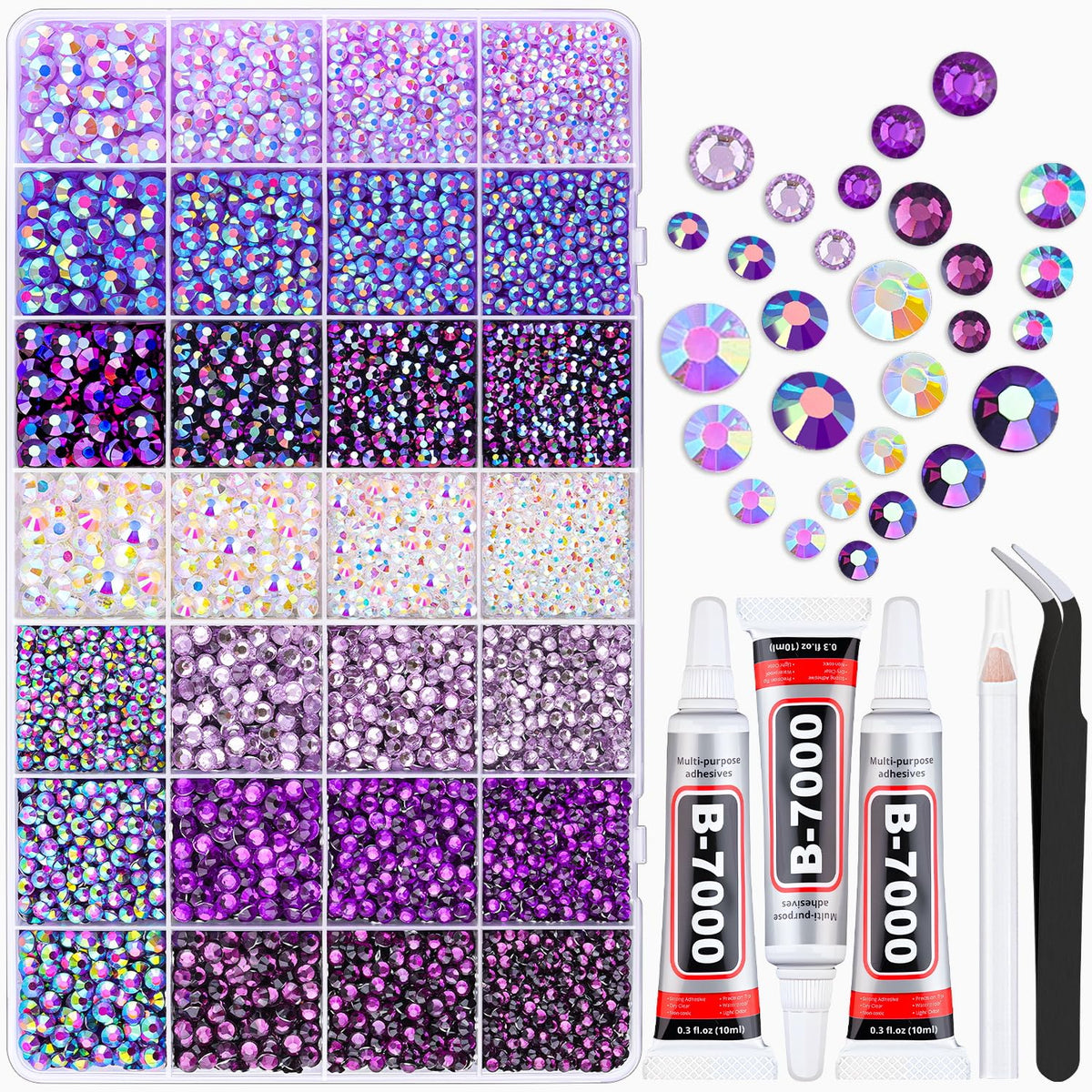TINKRSTUFF front package box showing full rhinestone kit and accessories for instant crafting