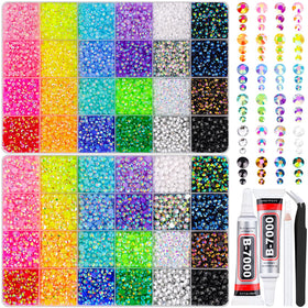 TINKRSTUFF front packaging showing boxes of multicolor rhinestones for easy storage