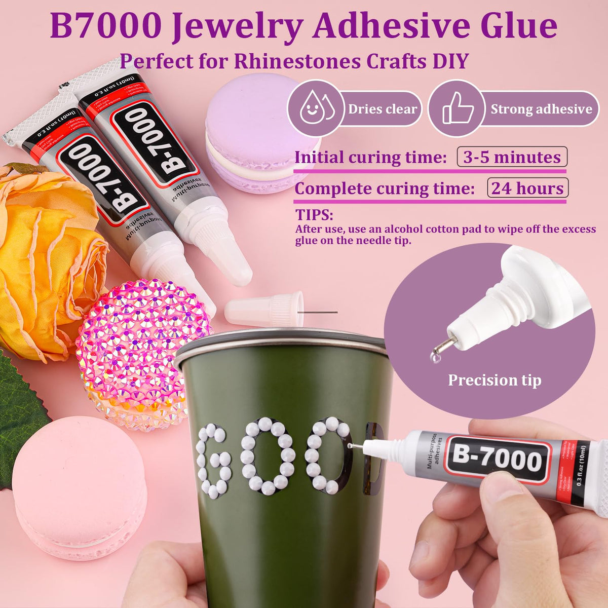 TINKRSTUFF decorating stainless tumbler with gems benefit: durable decorative finish