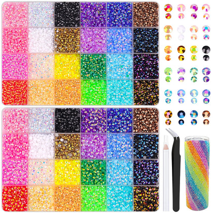 TINKRSTUFF two-box packaging showing neat compartments and large rhinestone quantity