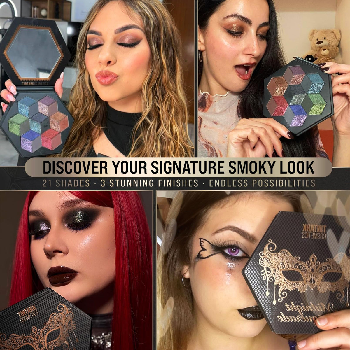 Tintark metallic pigment swipe showing reflective payoff for dimensional highlights