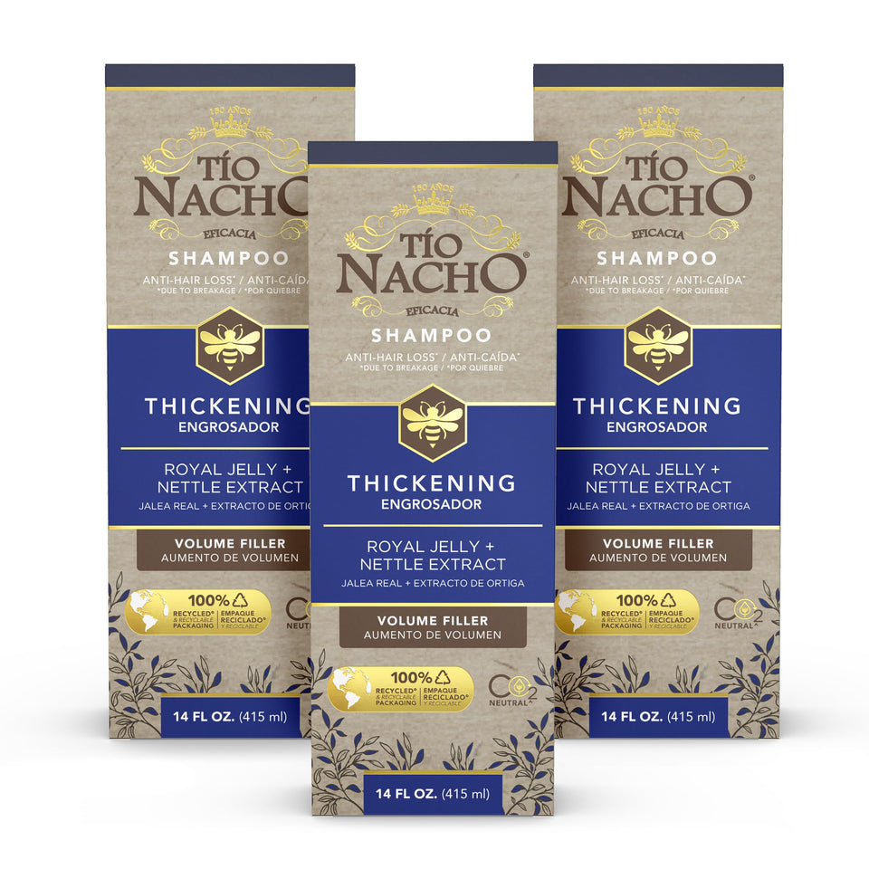 Tio Nacho front packaging showing three 14 fl oz bottles and volume benefit