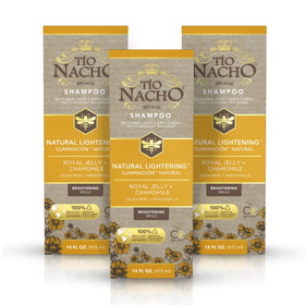 Tio Nacho front packaging showing bottle and brightness benefit