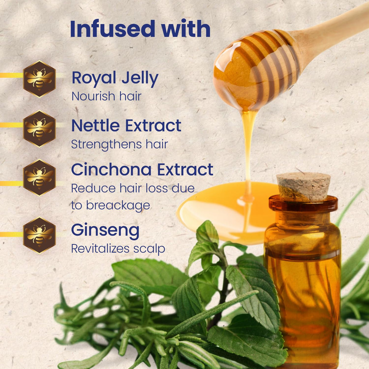 Tio Nacho Royal Jelly ingredient display emphasizing nourishing benefit