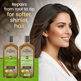 Tio Nacho pump dispensing creamy shampoo texture for gentle cleansing benefit
