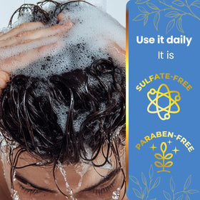 Tio Nacho conditioner being applied in shower for smoother detangling benefit