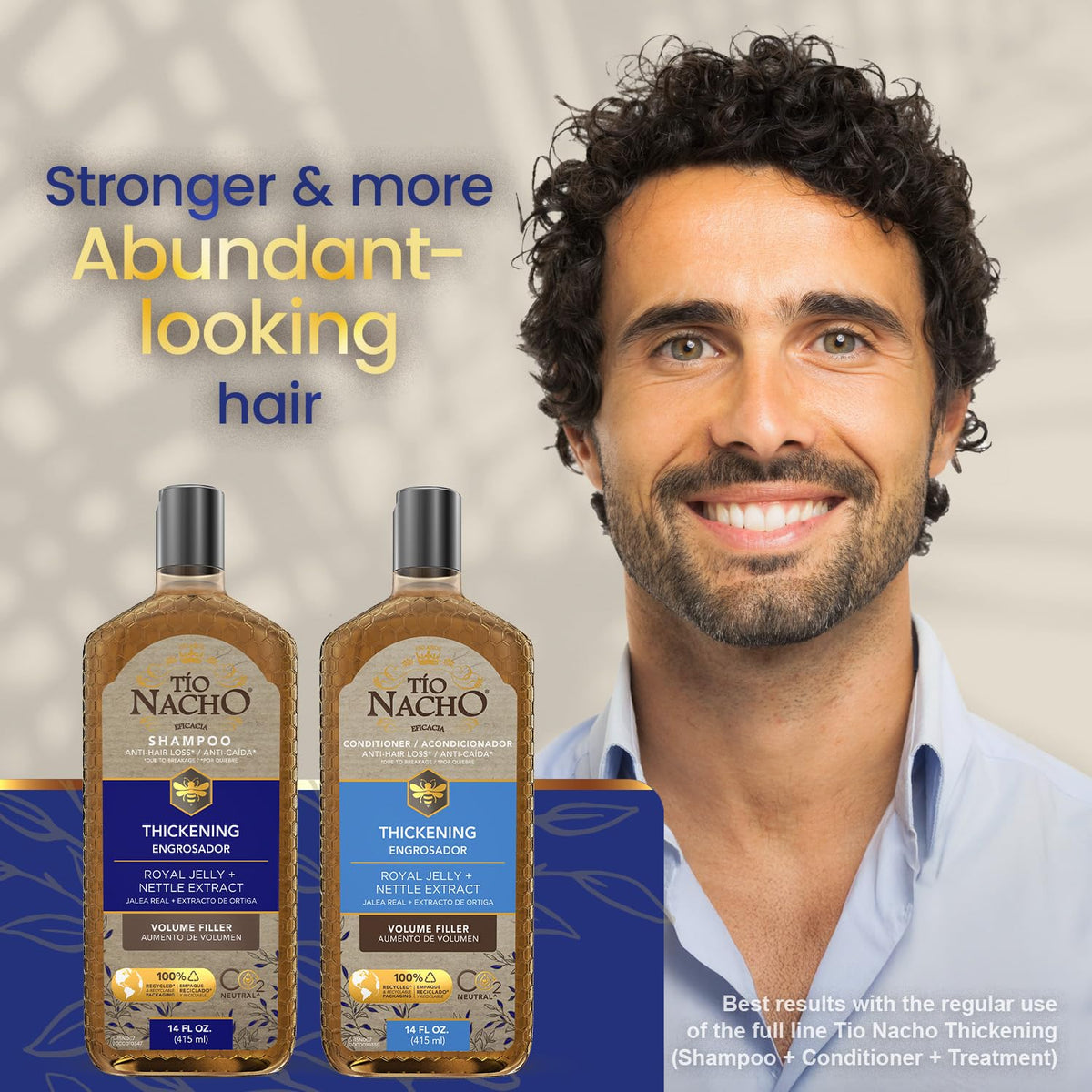 Tio Nacho shampoo texture on palm illustrating gentle, lathering cleanse