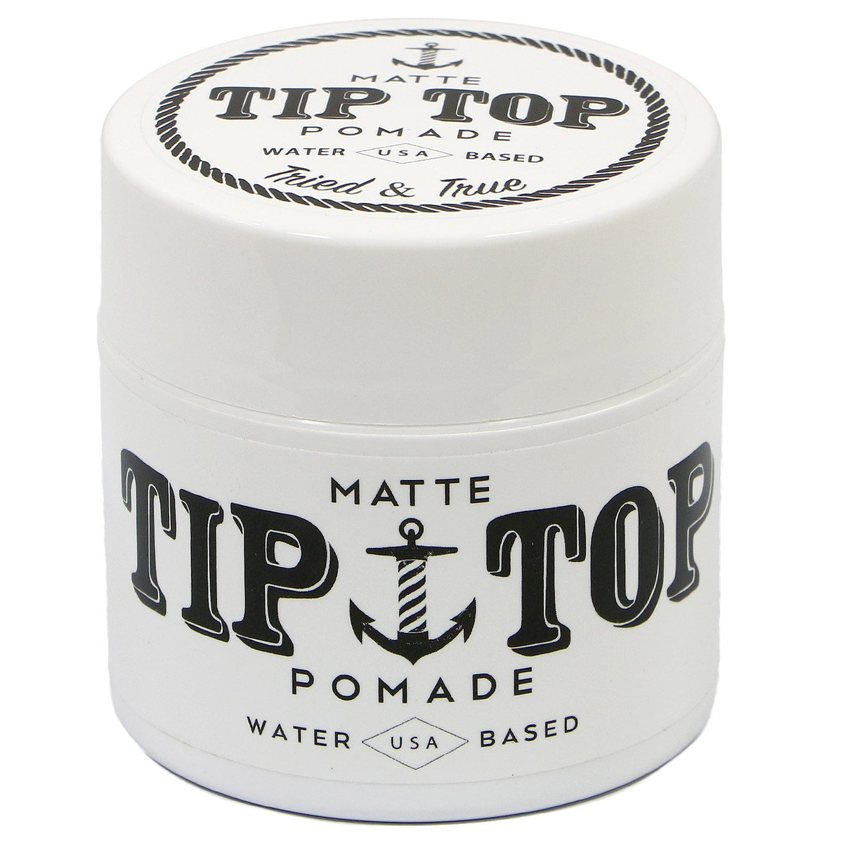 TipTop pomade on bathroom counter lifestyle scene showing brand convenience for daily use