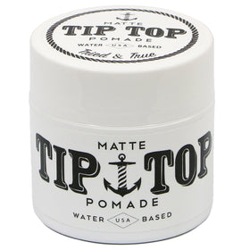 TipTop pomade on bathroom counter lifestyle scene showing brand convenience for daily use