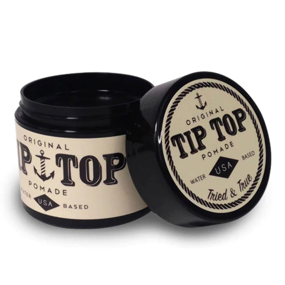 TipTop pomade front packaging showing brand and jar for easy identification and storage