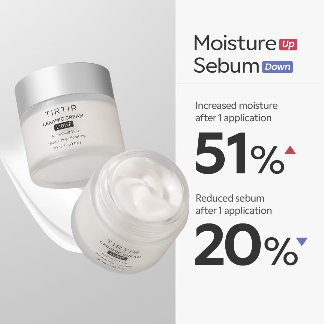 TIRTIR cream on fingertip demonstrating smooth application and spreadability