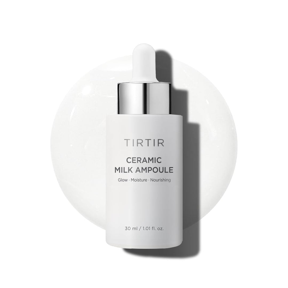 TIRTIR product front bottle showing ampoule design and glossy finish benefit