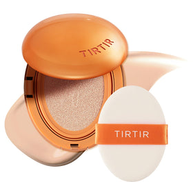 TIRTIR cushion compact front packaging showing shade label and sleek case for easy carry