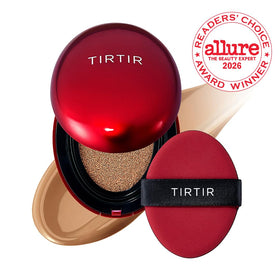 TIRTIR compact opened with puff showing sponge applicator for even, buildable coverage