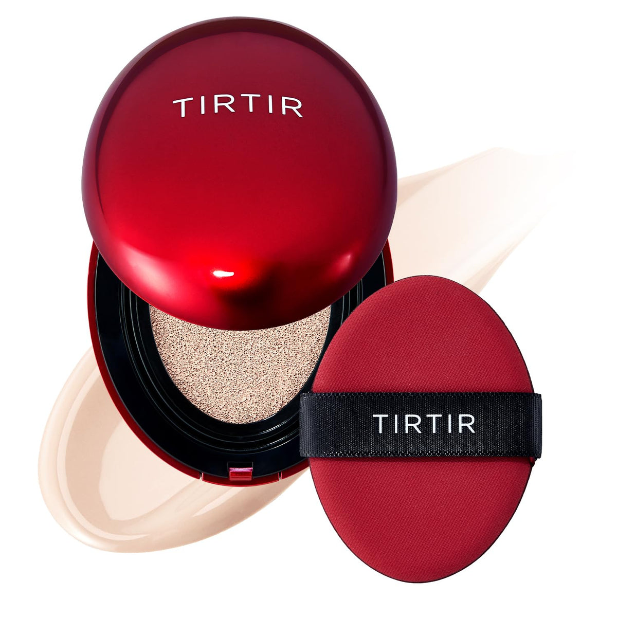 TIRTIR front compact open showing cushion and puff for easy application benefit