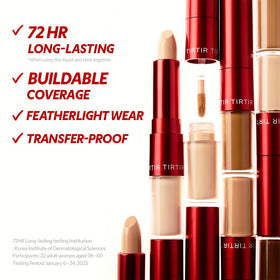 TIRTIR Glide&Hide under-eye before and after, reduces darkness and softens lines