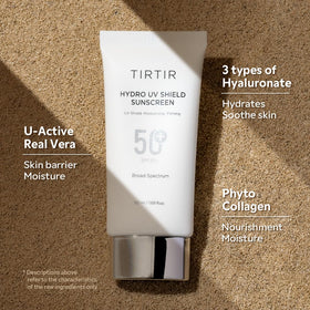 TIRTIR sunscreen applied on hand demonstrating fast absorption benefit