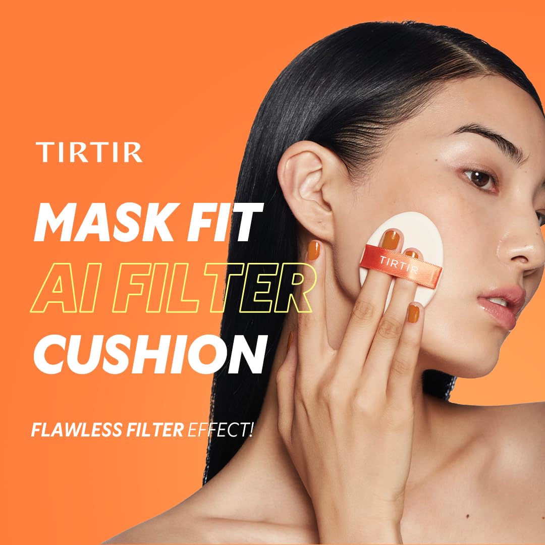 TIRTIR open compact with puff demonstrating included applicator and ease