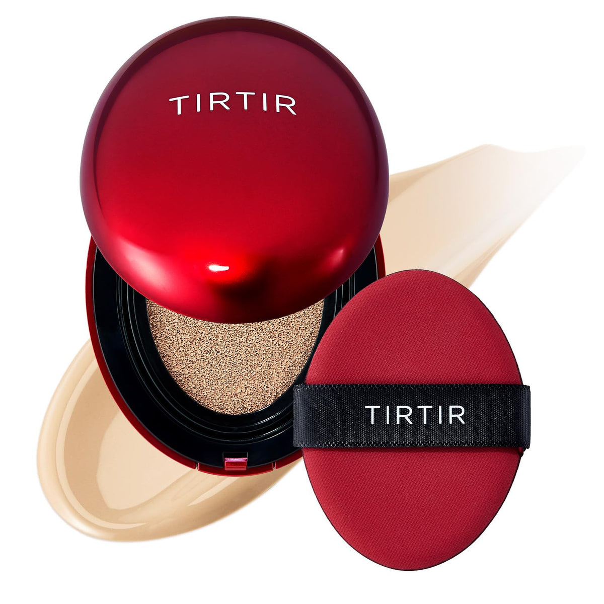 TIRTIR compact front view showing sleek design and brand detail for easy storage