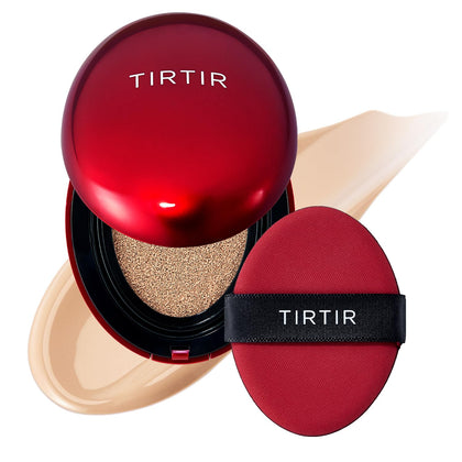 TIRTIR compact front packaging showing sleek design and coverage benefit