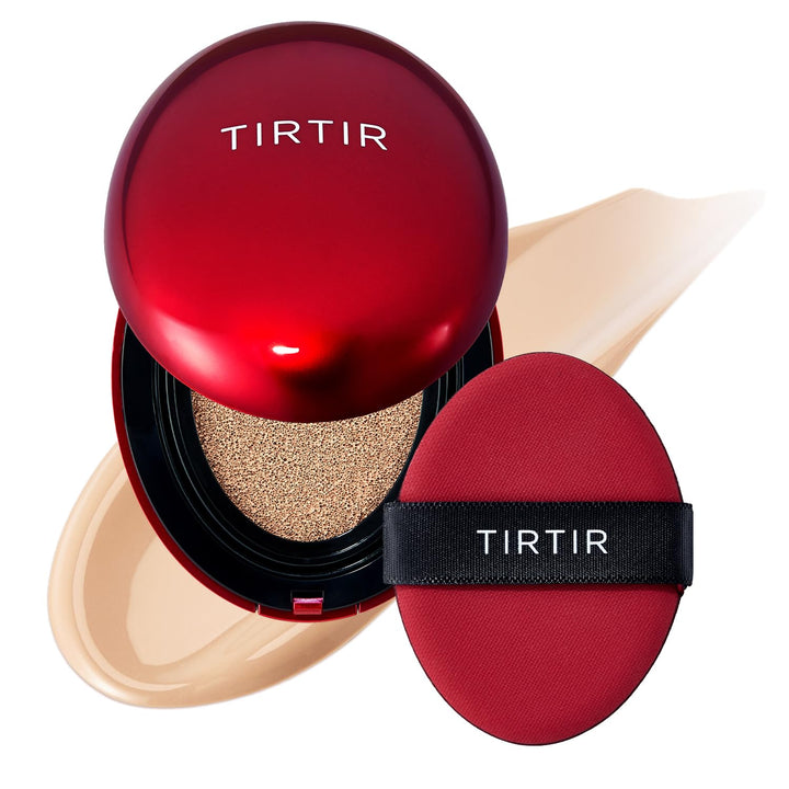 TIRTIR compact front packaging showing sleek design and coverage benefit