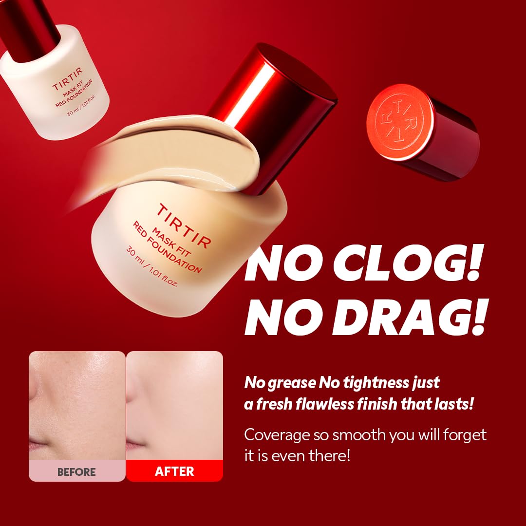 TIRTIR applied on skin highlighting pore-blurring effect and smooth satin finish