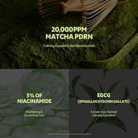 TIRTIR ingredient label highlighting 20,000ppm matcha PDRN