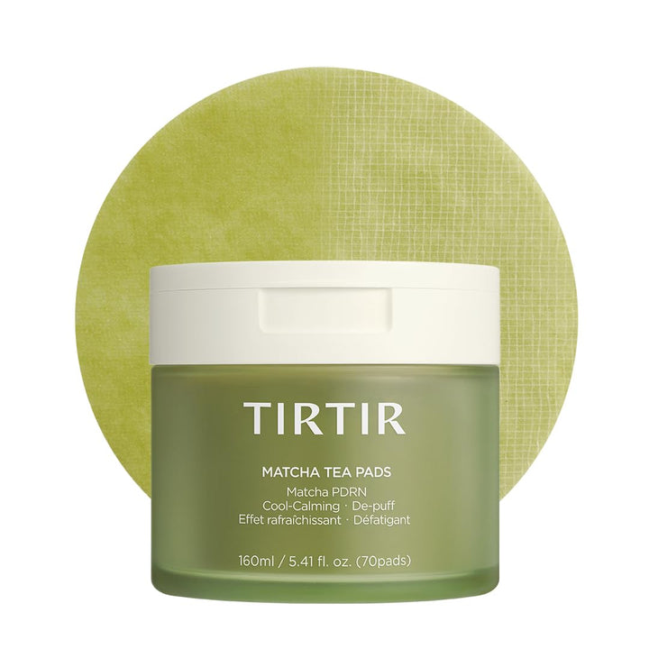 TIRTIR front packaging showing the matcha PDRN pad pack and benefits