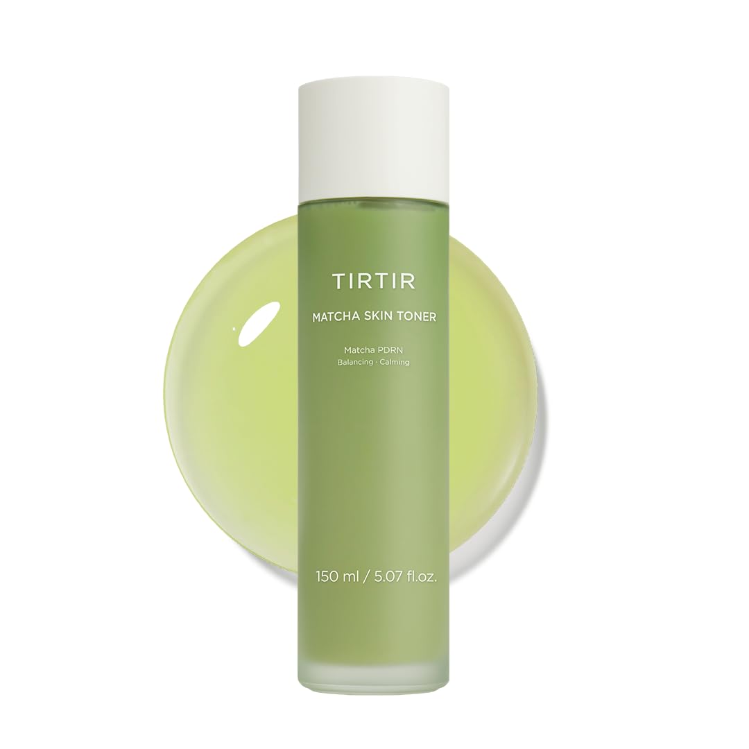 TIRTIR front packaging of Matcha PDRN toner showing bottle and branding, soothing effect