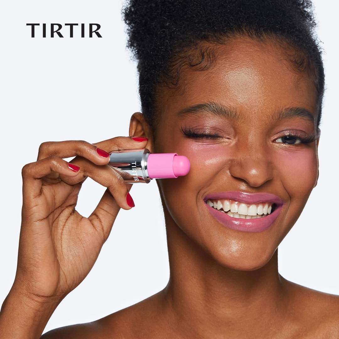 TIRTIR texture swipe of peach pigment demonstrating creamy, blendable finish