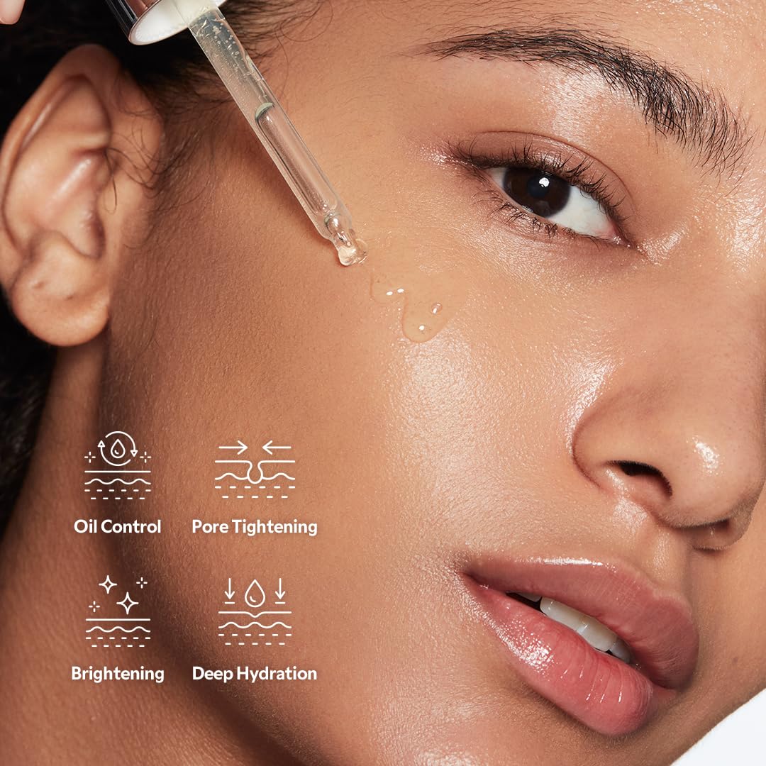 TIRTIR serum swatch on wrist, shows finish and quick absorption