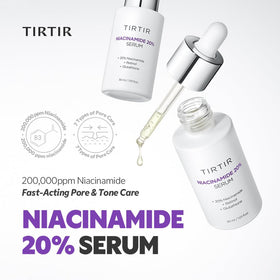 TIRTIR close-up of serum texture, demonstrates lightweight absorbent finish