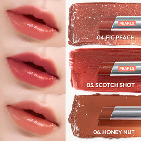 TIRTIR lips in use showing Fig Peach glow and visibly moisturized appearance