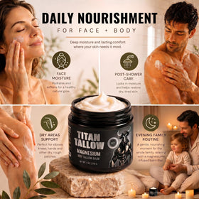 Titan Tallow used on beard in lifestyle scene demonstrating softening and conditioning benefit