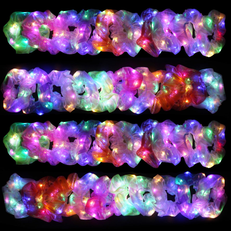 TIZAPIB front packaging showing 40 colorful LED scrunchies and neon appeal
