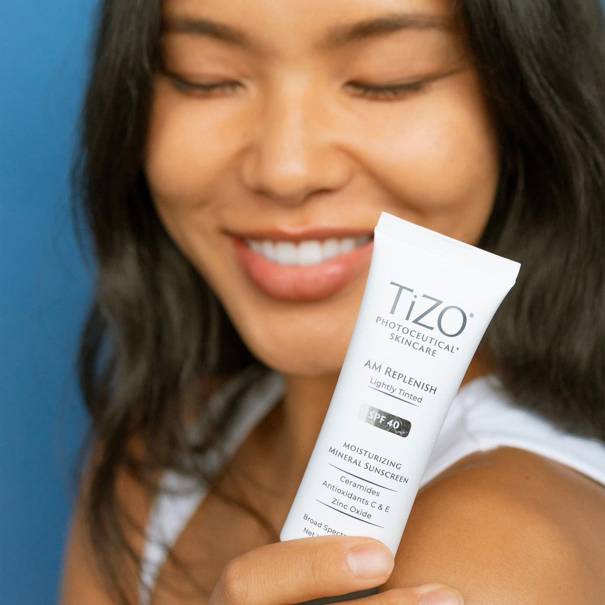 TIZO application on hand demonstrating blendable tint and even tone