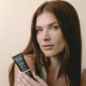 TIZO application on hand blended finish demonstrating sheer coverage benefit