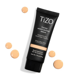 TIZO in morning bathroom routine conveying daily use benefit and healthy glow