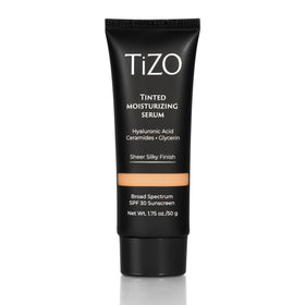 TIZO front packaging highlighting SPF 30 and medium shade benefit
