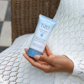 TIZO sunscreen applied on face demonstrating invisible blend benefit